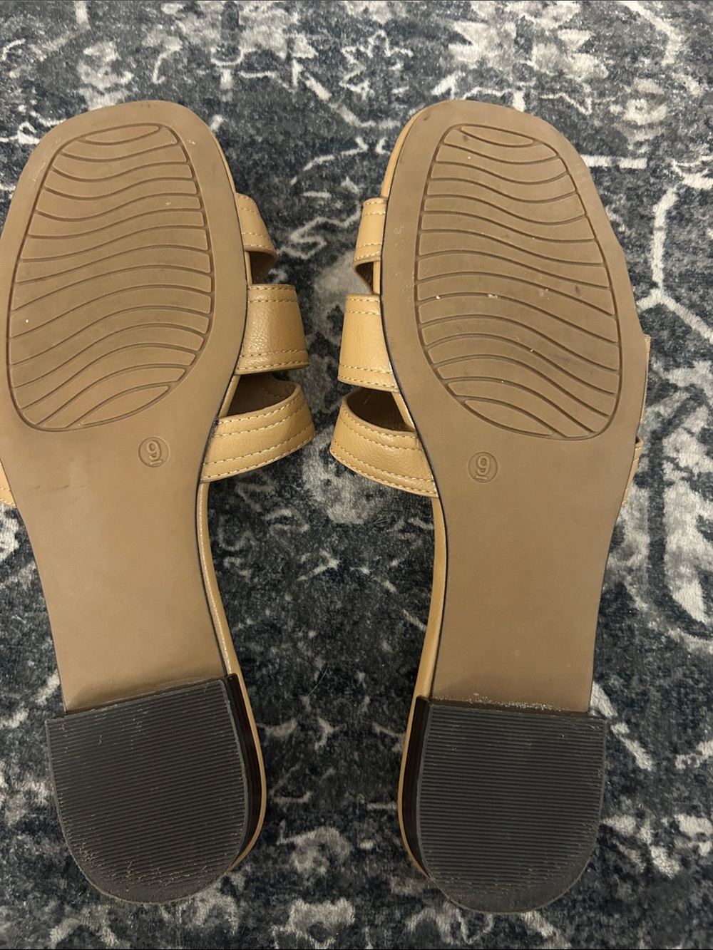 Marc Fisher Tan Slide Mules — Women's Casual Leather Slip-Ons - Picture 3 of 3